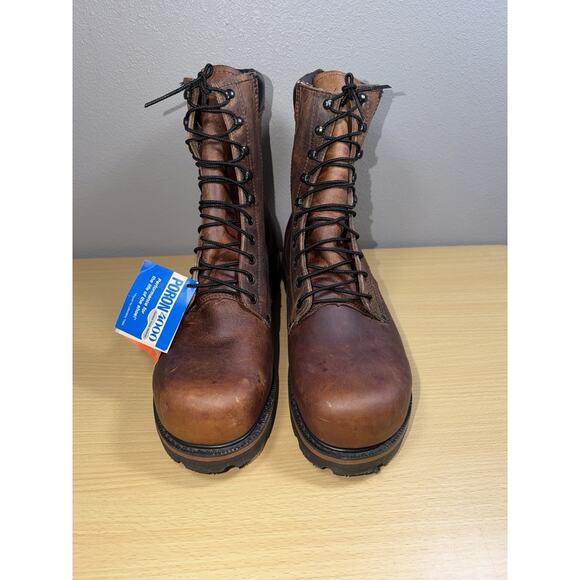 Vtg Lehigh Logger Work Boots Size 12 B USA Made 1997 NOS EH Safety Tags Attached main image 6